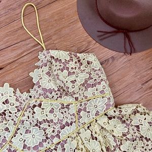 Slate and Willow yellow midi spaghetti strap dress